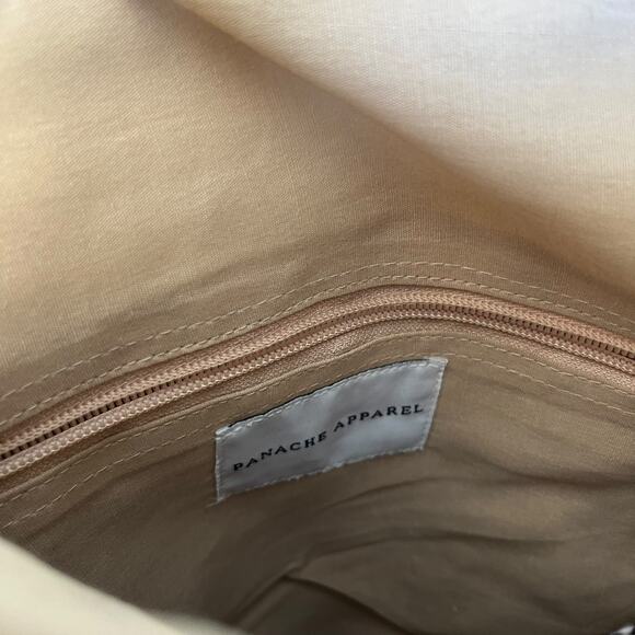 Panache Apparel Marissa Backpack Cream Tan Textured Bobble Embroidered Bag Purse - Picture 5 of 10